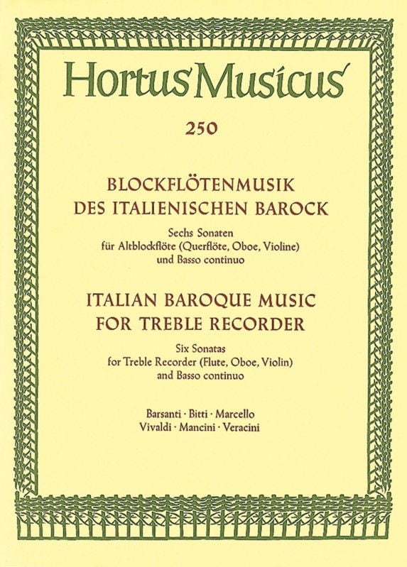 Italian Baroque Music for Treble Recorder published by Barenreiter