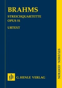 Brahms: String Quartets Opus 51/1-2 (Study Score) published by Henle