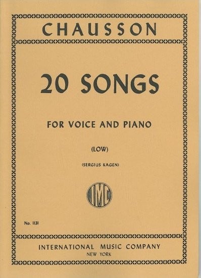 Chausson: 20 Songs for Low Voice published by IMC