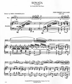 Galliard: Sonata in G for Double Bass published by IMC