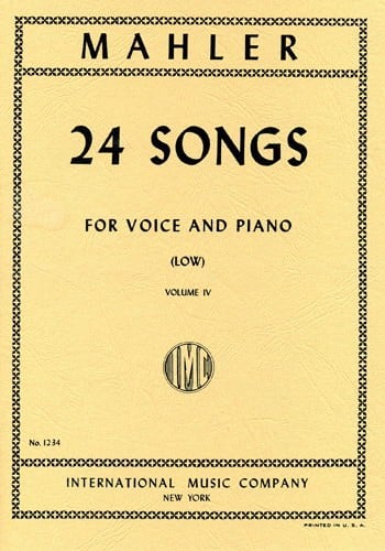 Mahler: 24 Lieder Volume 4 for low voice published by IMC