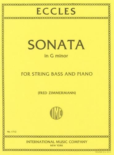 Eccles: Sonata in G for Double Bass published by IMC