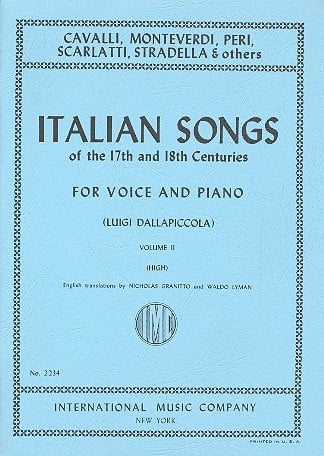 Italian Songs of the 17th & 18th Centuries Volume 2 High published by IMC
