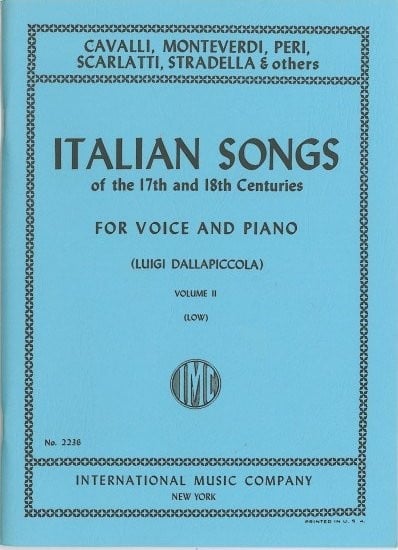Italian Songs of the 17th & 18th Centuries Volume 2 Low published by IMC