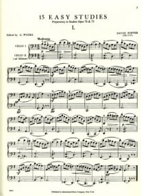 Popper: 15 Easy Studies for Cello published by IMC