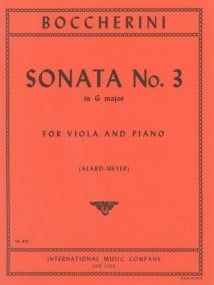 Boccherini: Sonata No 3 in G for Viola published by IMC