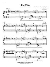 Beethoven: Fr Elise for Easy Piano published by Alfred