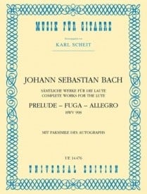 Bach: Prelude, Fugue & Allegro BWV998 for Guitar published by Universal