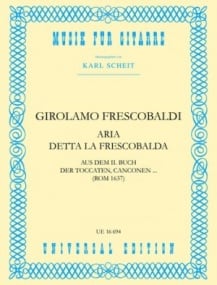 Frescobaldi: Aria detta la Frescobalda for Guitar published by Universal Edition