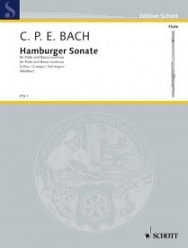 C P E Bach: Hamburger Sonata G Wq133 for Flute published by Schott