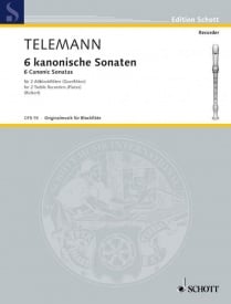 Telemann: 6 Canonic Sonatas for 2 Treble Recorders published by Schott