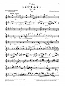 Brahms: Sonata in A Major Opus 100 for Violin published by Wiener Urtext