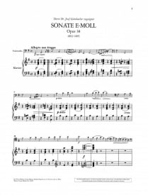 Brahms: Sonata in E Minor Opus 38 for Cello published by Wiener Urtext