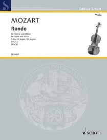 Mozart: Rondo in C K373 for Violin published by Schott