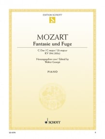 Mozart: Fantasia and Fugue in C K394 for Piano published by Schott