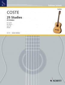Coste: 25 Studies Opus 38 for Guitar published by Schott