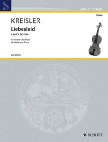 Kreisler: Liebesleid for Violin published by Schott