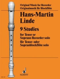 Linde: 9 Studies for Recorder published by Schott