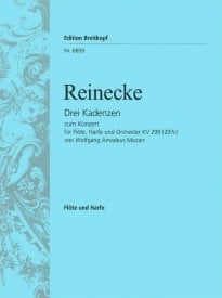 Reinecke: 3 Cadenzas for Mozart Flute & Harp Concerto K299 for Flute published by Breitkopf