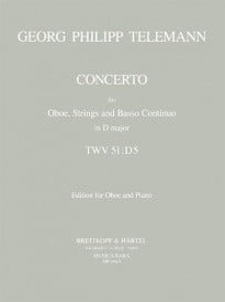 Telemann: Concerto in D TWV51:D5 for Oboe published by Musica Rara