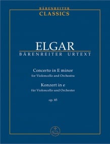 Elgar: Concerto for Cello in E minor, Op.85 (Study Score) published by Barenreiter