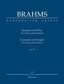 Brahms: Concerto for Violin and Orchestra D op. 77  (Study Score) published by Barenreiter