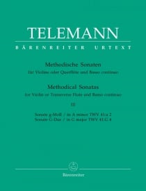 Telemann: Twelve Methodical Sonatas for Flute (Violin) and Continuo Volume 3 published by Barenreiter