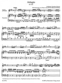 Mozart: Single Movements for Violin published by Barenreiter