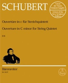 Schubert: Overture in C minor D8 for String Quintet published by Barenreiter