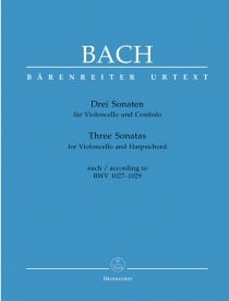 Bach: 3 Sonatas BWV 1027 - 1029 for Cello published by Barenreiter