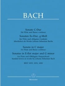 Bach: 3 Sonatas BWV1033, 1031, 1020 for Flute published by Barenreiter
