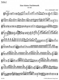 Mozart: Eine kleine Nachtmusik for String Quartet published by Barenreiter