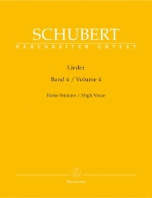 Schubert: Lieder Volume 4 for High Voice published by Barenreiter