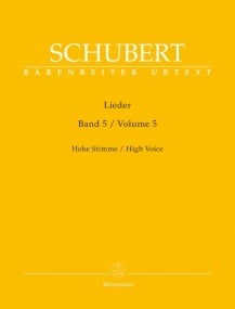 Schubert: Lieder Volume 5 for High Voice published by Barenreiter