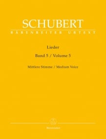 Schubert: Lieder Volume 5 for Medium Voice published by Barenreiter