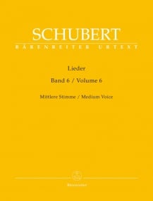 Schubert: Lieder Volume 6 for Medium Voice published by Barenreiter