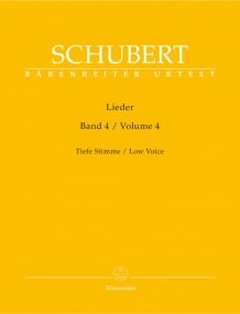 Schubert: Lieder Volume 4 for Low Voice published by Barenreiter