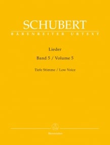 Schubert: Lieder Volume 5 for Low Voice published by Barenreiter