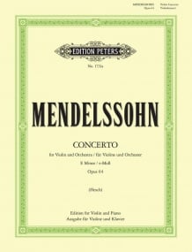 Mendelssohn: Concerto in E Minor Opus 64 for Violin published by Peters