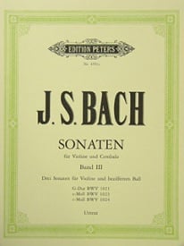 Bach: Sonatas Volume 3 for Violin published by Peters Edition