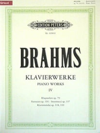 Brahms: Piano Works Volume 4 published by Peters