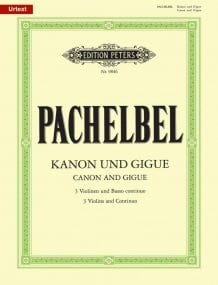 Pachelbel: Canon & Gigue for 3 violins and  bass continuo published by Peters