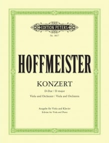 Hoffmeister: Concerto in D for Viola published by Peters