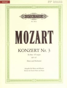 Mozart: Horn Concerto 3 in Eb KV447 for Horn published by Peters