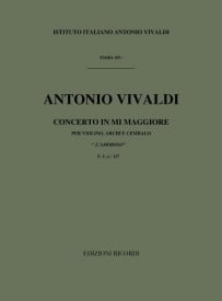 Vivaldi: Concerto FI/127 (RV271) L'Amoroso in E published by Ricordi - Score