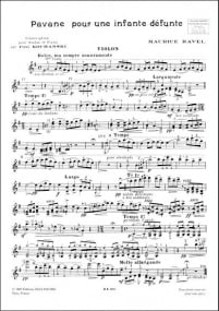 Ravel: Pavane Pour Une Infante Defunte for Violin published by Eschig