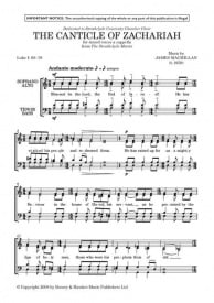 Macmillan: Canticle of Zachariah SATB published by Boosey and Hawkes