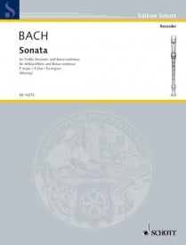 Bach: Sonata in F BWV1035  for Treble Recorder published by Schott