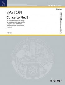 Baston: Concerto No.2 in C Major for Descant Recorder published by Schott
