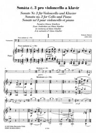 Martinu: Sonata No. 3 for Cello published by Barenreiter